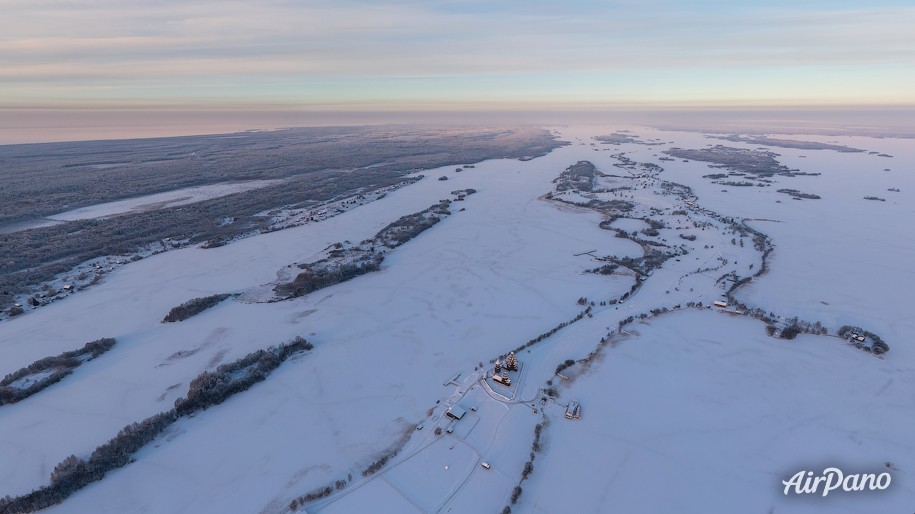 Kizhi in winter. Karelia, Russia