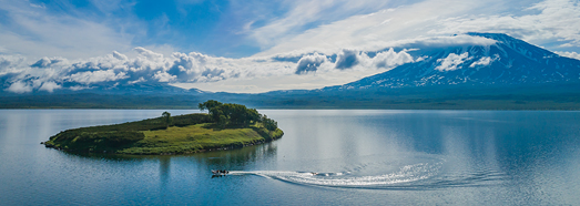 Kronotskoye Lake. The biggest lake of Kamchatka, Russia