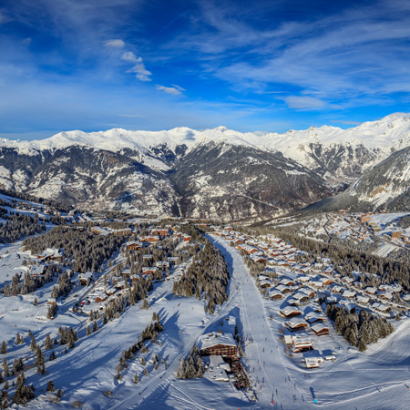 Courchevel, Méribel and Val Thorens ski resorts. France