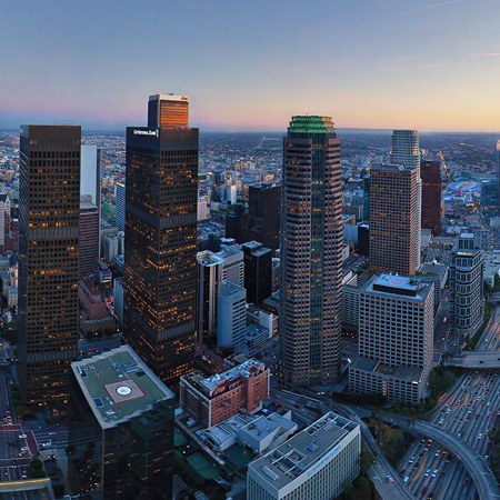 Los Angeles at dusk, CA, USA