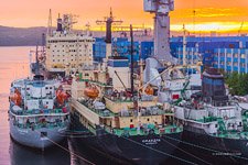 Boats at the Murmansk port