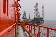 On the icebreaker «50 Let Pobedy». Aircraft carrier «Admiral Kuznetsov»