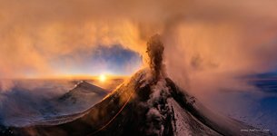 Ash plumes from the crater of Klyuchevskaya Sopka #1