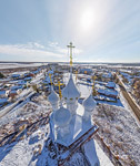 Above the domes of the church of the Intercession. Dunilovo