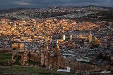 The first rays of the sun in the old town