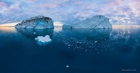 Evening in the country of icebergs, Greenland