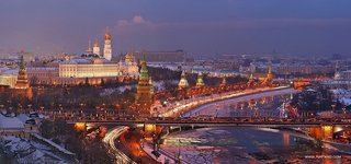 Moscow Kremlin in the winter evening