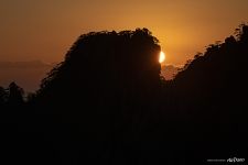 Huangshan mountains silhouettes