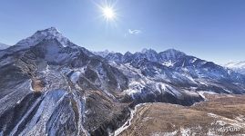 Mountains Ama Dablam, Malanphulan and Kangtega