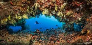 Fotteyo underwater overhangs (Hurahu Kandu). Southern Maldives