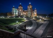 Mir Castle at night