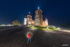 Mir Castle at night