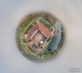 Above the courtyard of the castle. Planet