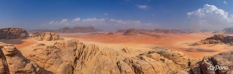 Above rocks of Wadi Rum