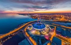 Saint-Petersburg Stadium at night