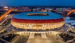 Mordovia Arena at night, Saransk