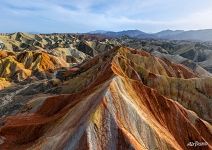 Colorful mountains before sunset