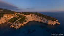 Blue Caves at sunset