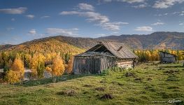 Abandoned village by the Koksa river