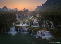 Detian Falls at sunset