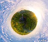 Tumpak Sewu Waterfall at sunrise. Planet