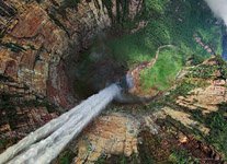 Eagle's Eye View of the Dragon Falls, Venezuela