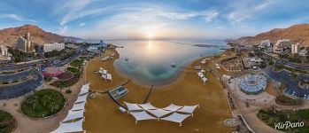 Beaches of Ein Bokek from an altitude of 100 meters