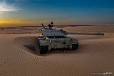 Soviet tanks in the sands of the Sahara