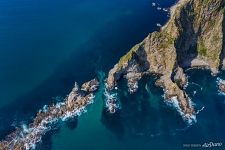 Sivuchya Rock and Cape Aniva from above