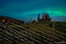 Northern lights above Kizhi