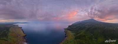 Volcano Bogdan Khmelnitsky at sunset