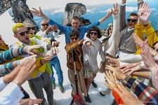 Wedding atop a volcano. Kamchatka