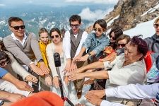 Wedding atop a volcano. Kamchatka