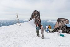 Wedding atop a volcano. Kamchatka