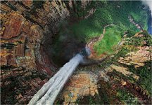 Eagle's Eye View of the Churun-meru (Dragon) fall, Venezuela