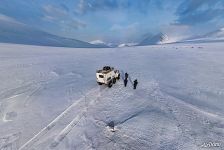 All terrain vehicle on the frozen river #1