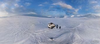 All terrain vehicle on the frozen river #2 All terrain vehicle on the frozen river #2