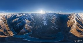 Panoramic view of the Caucasus Mountains and mount Elbrus #32